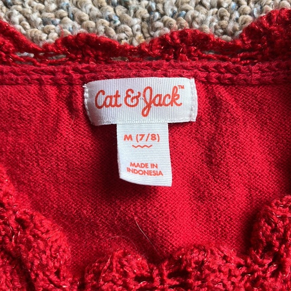 Cat and jack shine knit crochet lined scalloped hem dress size  7/8 - Picture 3 of 6